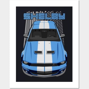 Mustang Shelby GT500 2007-2009-blue Posters and Art